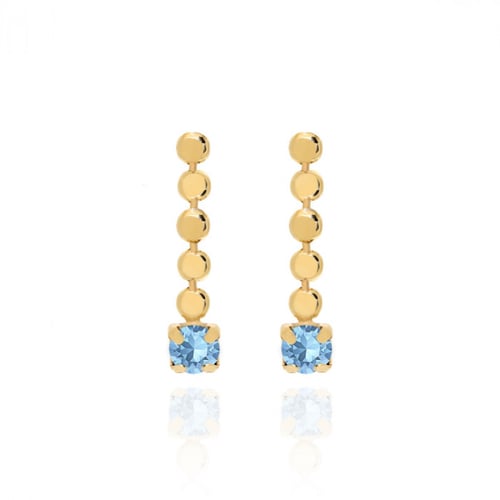 Niwa circles aquamarine earrings in gold plating