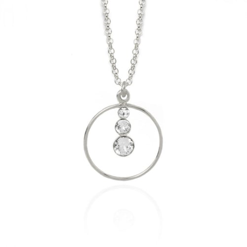 Celeste circle crystal necklace in silver
