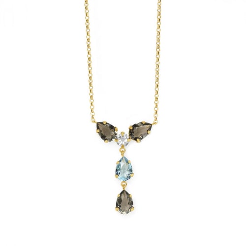 Louis diamond necklace in gold plating