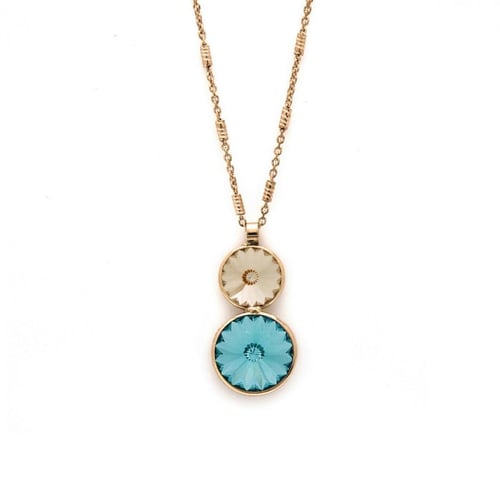 Basic light turquoise necklace in gold plating