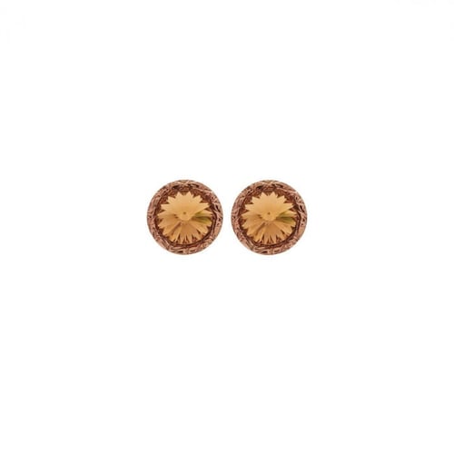 Basic light topaz earrings in rose gold plating in gold plating