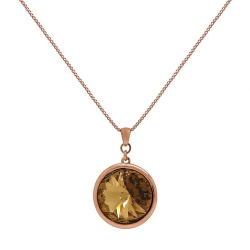 Basic light topaz necklace in rose gold plating in gold plating