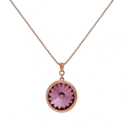 Basic antique pink necklace in rose gold plating in gold plating