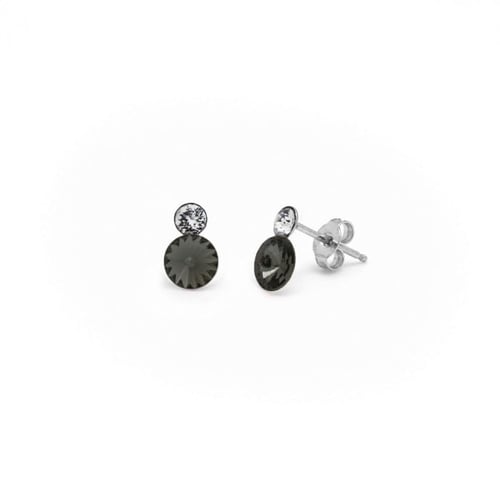 Combination round diamond earrings in silver