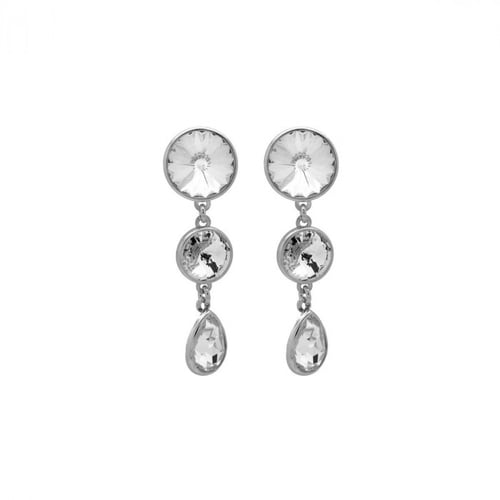 Basic round crystal earrings in silver