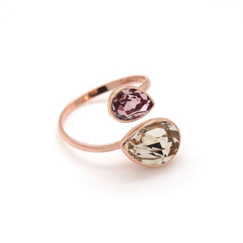 Essential tears light silk crossed ring in rose gold plating in gold plating