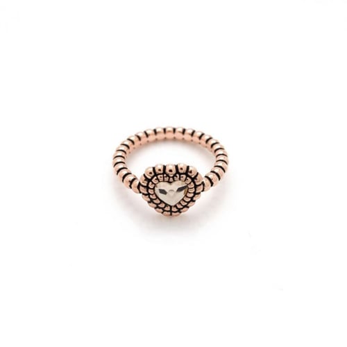 Etrusca heart light silk ring in rose gold plating in gold plating