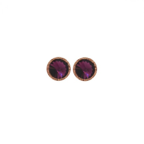 Basic amethyst earrings in rose gold plating in gold plating