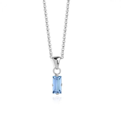 Macedonia rectangle light sapphire necklace in silver