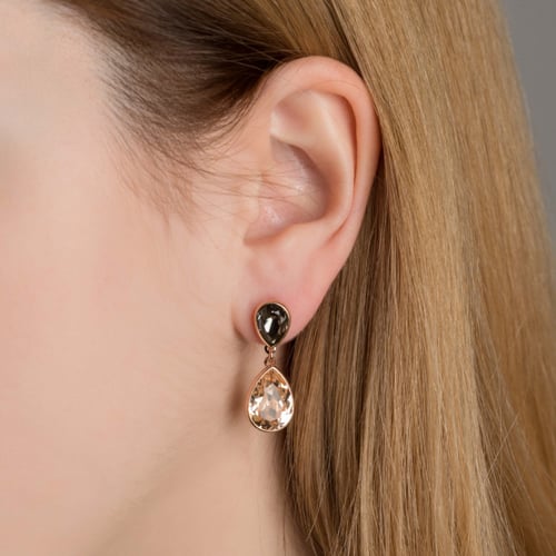 Essential light silk earrings in rose gold plating