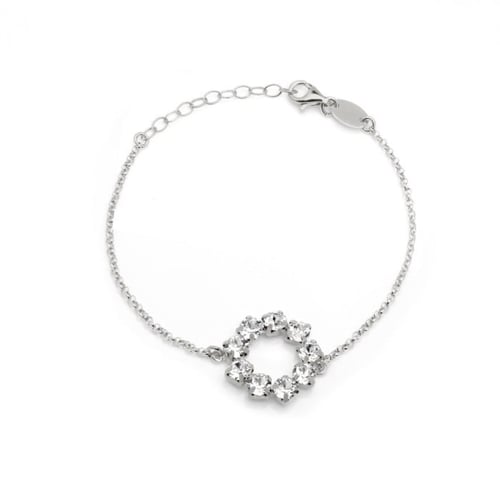 Fiorella circle crystal bracelet in silver
