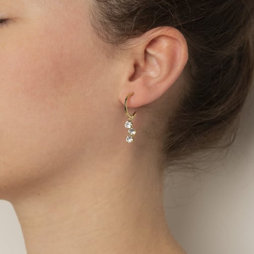 Caterina crystal hoop earrings in gold plating