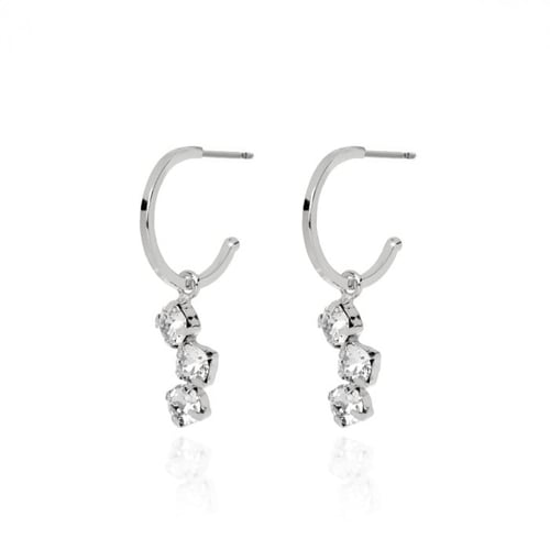 Caterina crystal hoop earrings in silver