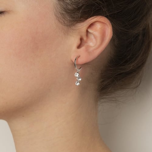 Caterina crystal hoop earrings in silver