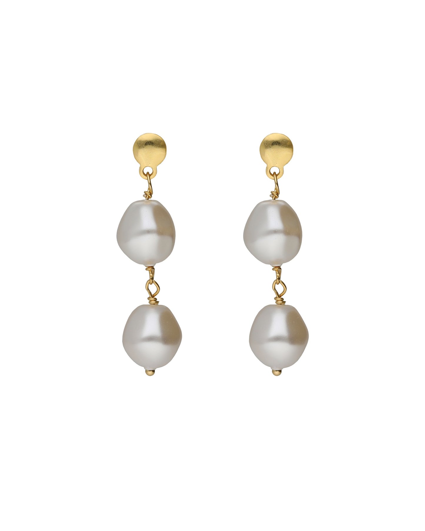 Pendientes cortos Sera con perla barroca en Plata