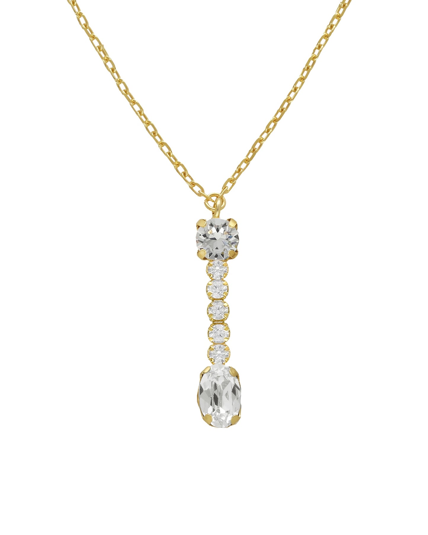 Collar corto Lieve con cristal riviere blanco en Plata
