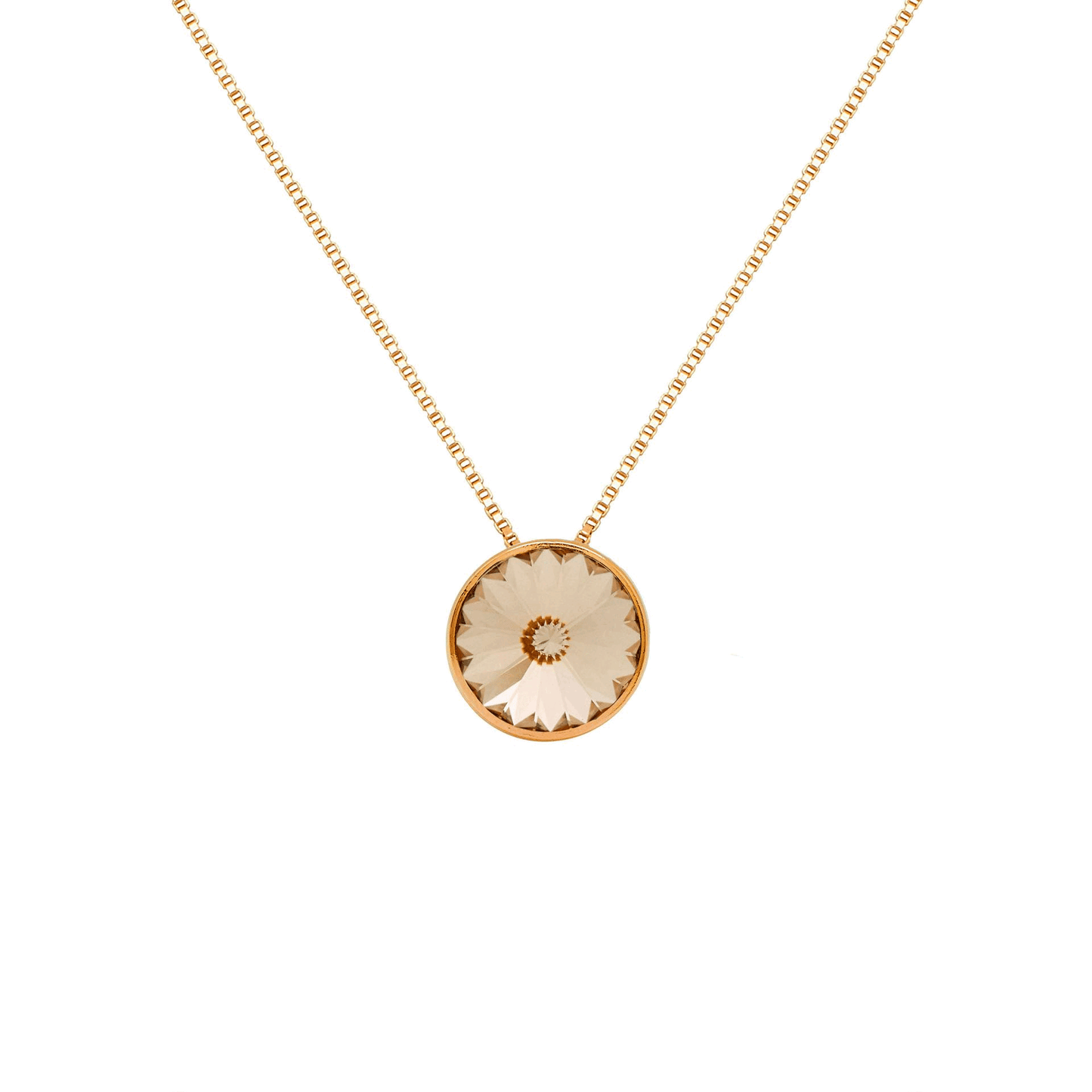 Collar corto Basic 9mm círculo cristal en Plata baño Oro