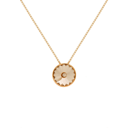Collar corto Basic 9mm círculo cristal en Plata baño Oro