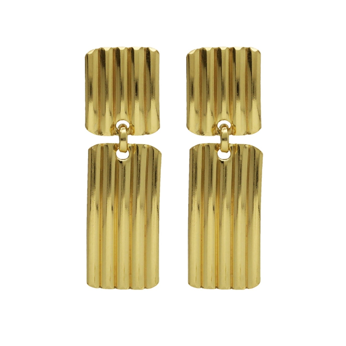 Pendientes largos Connect rectángulo en Plata