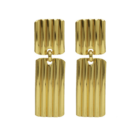 Pendientes largos Connect rectángulo en Plata
