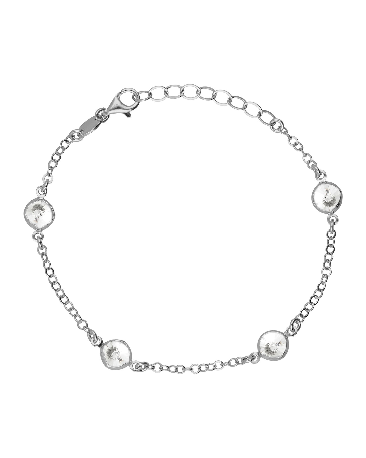 Pulsera círculo 7mm Lieve con cristal en Plata