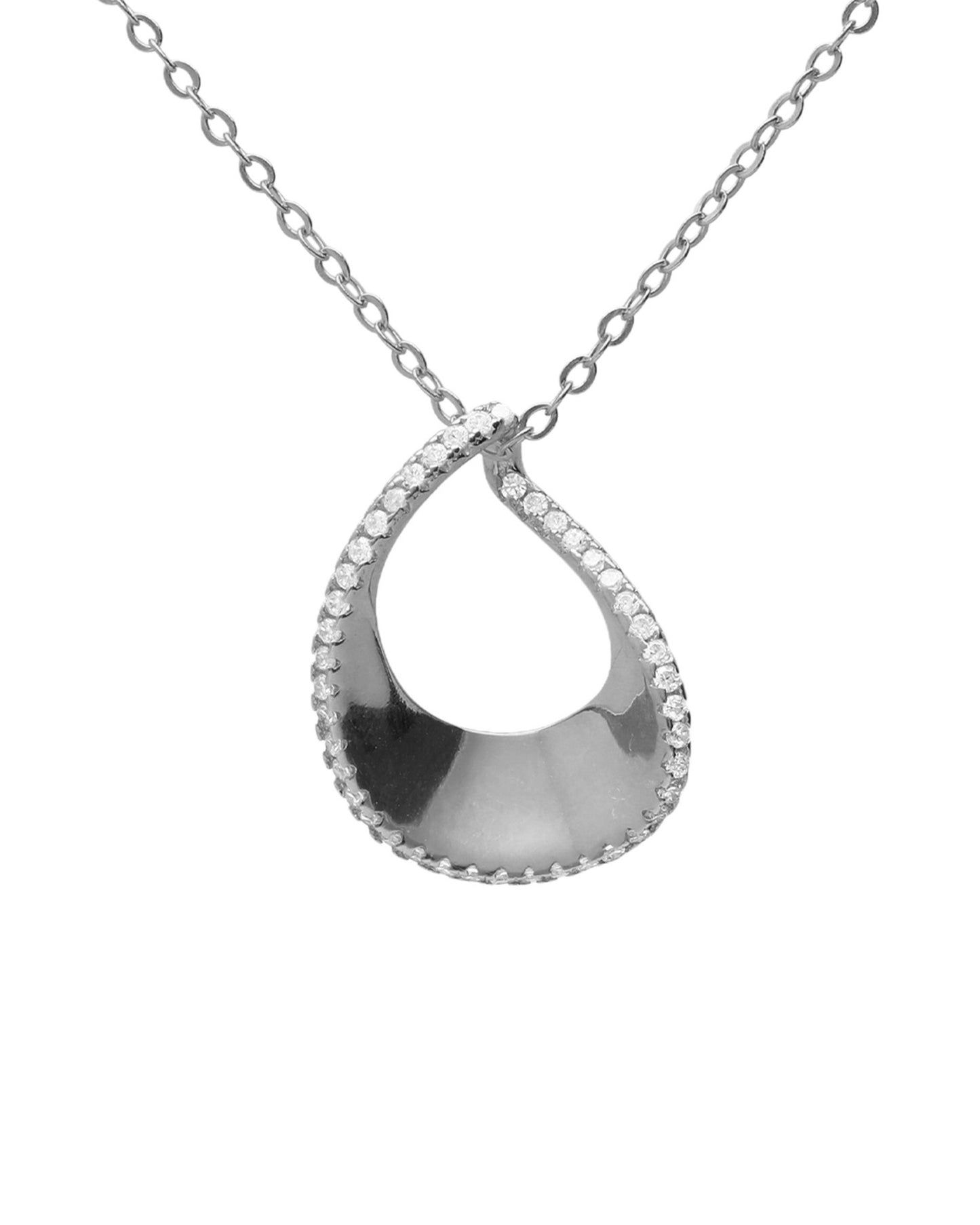 Collar corto Lux gota con circonita blanca en Plata