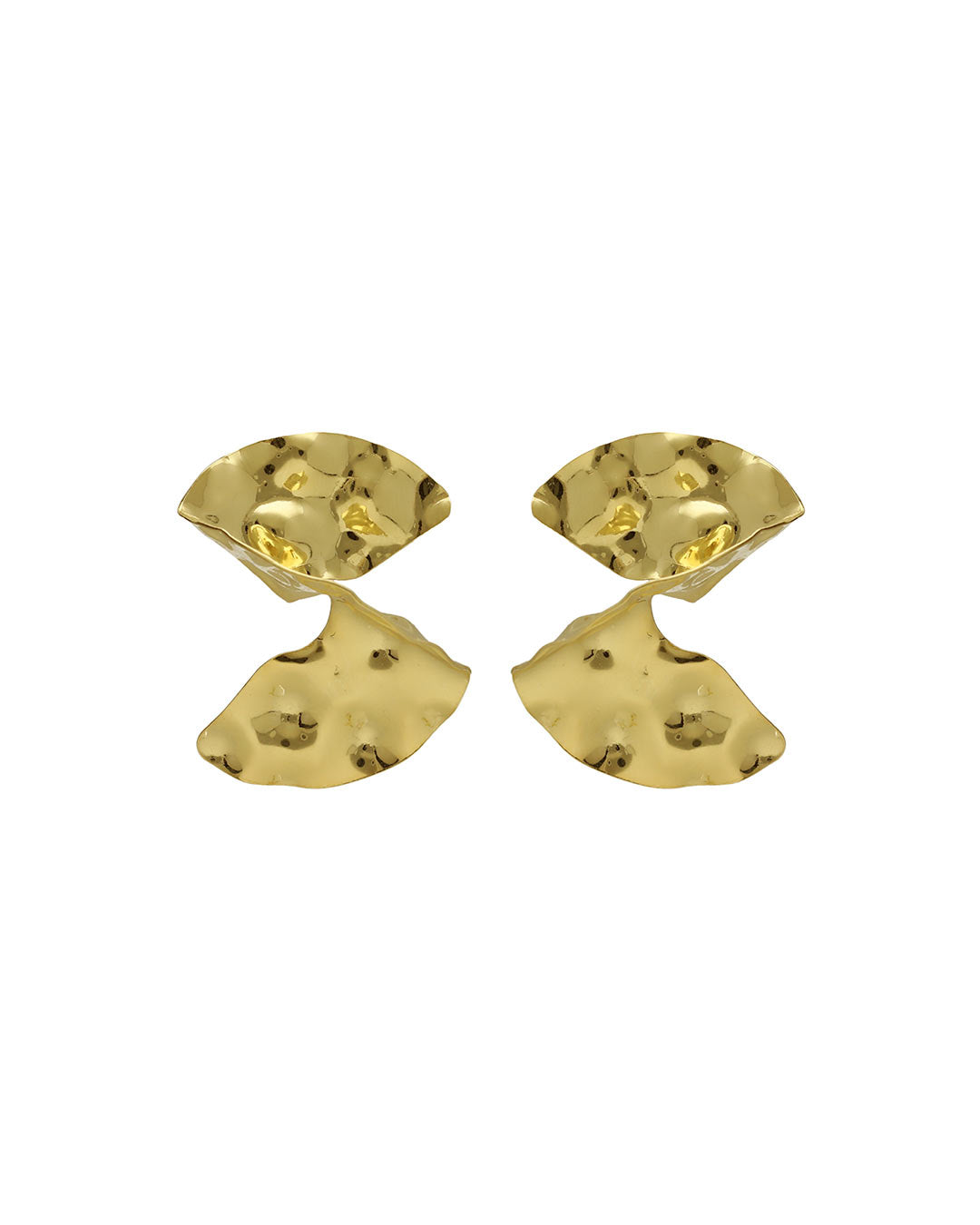 Pendientes cortos pequeños Connect textura en Plata