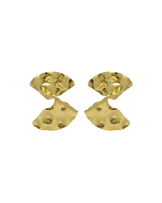 Pendientes cortos pequeños Connect textura en Plata