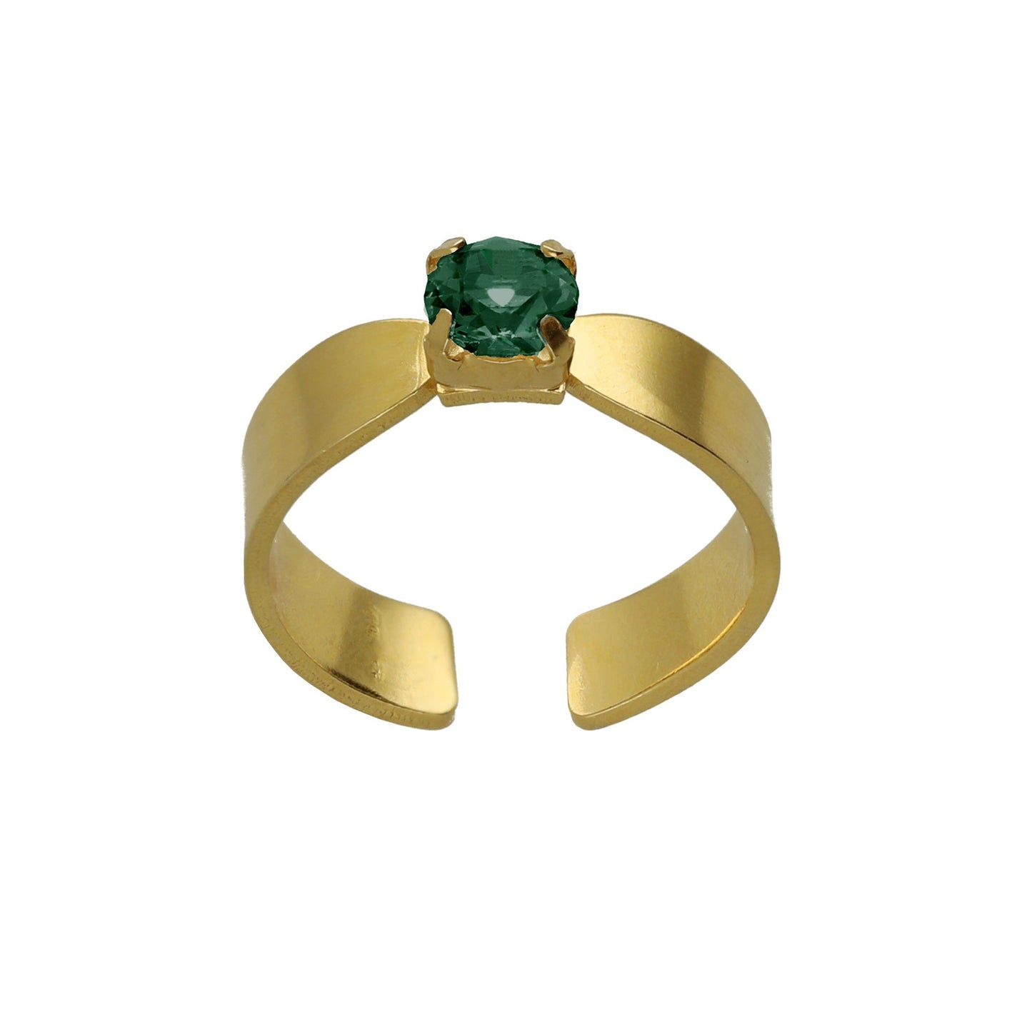 Anillo ajustable Alpina con cristal en Plata baño Oro