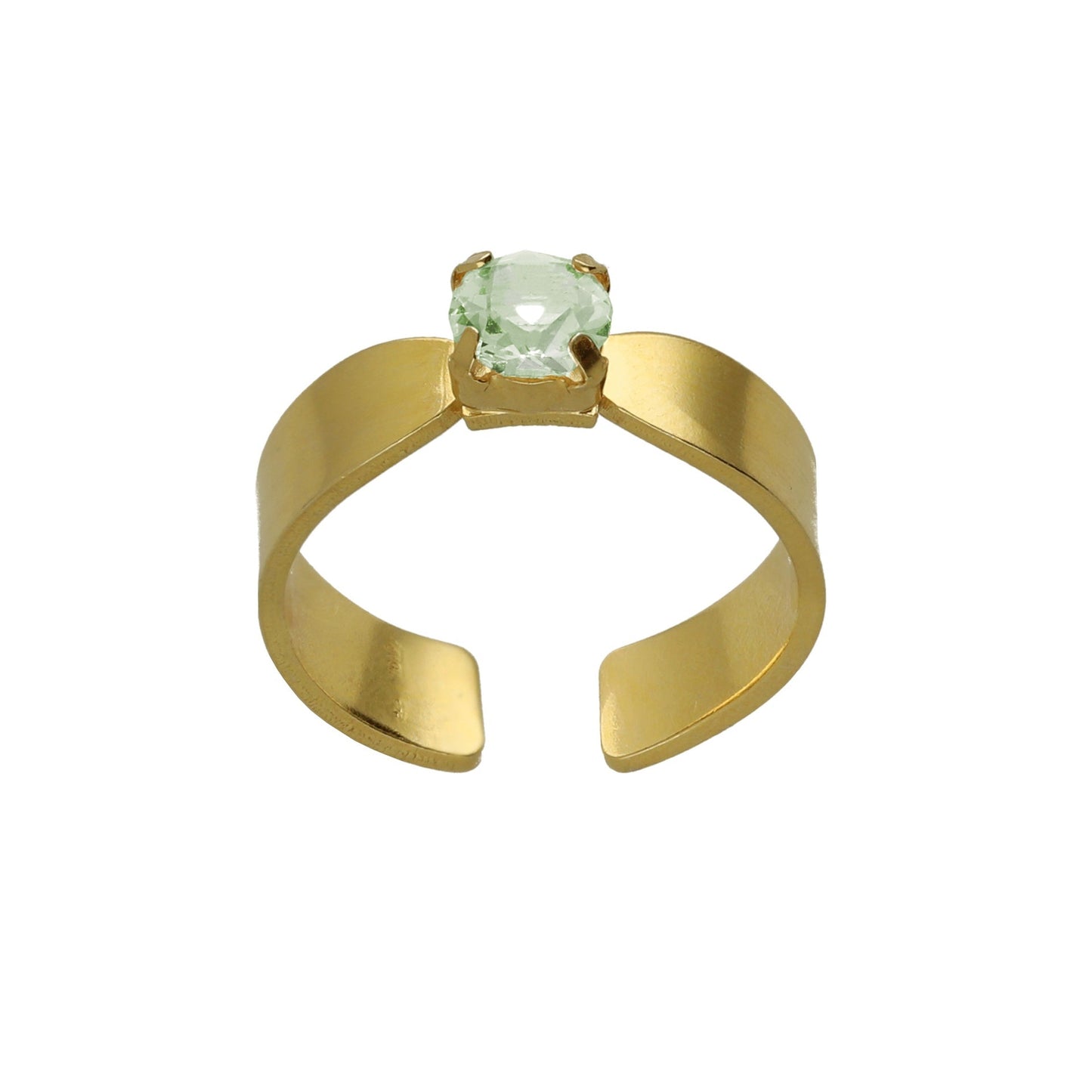 Anillo ajustable Alpina con cristal en Plata baño Oro