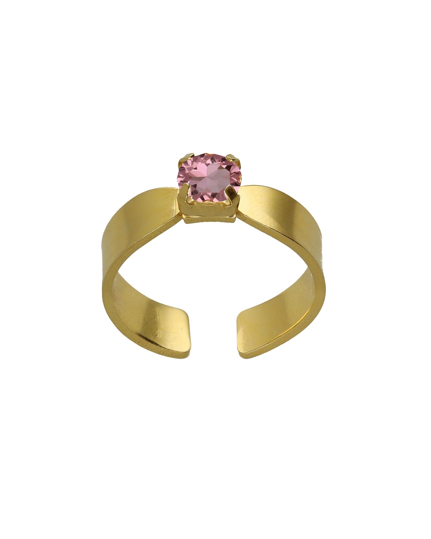Anillo ajustable Alpina con cristal en Plata baño Oro