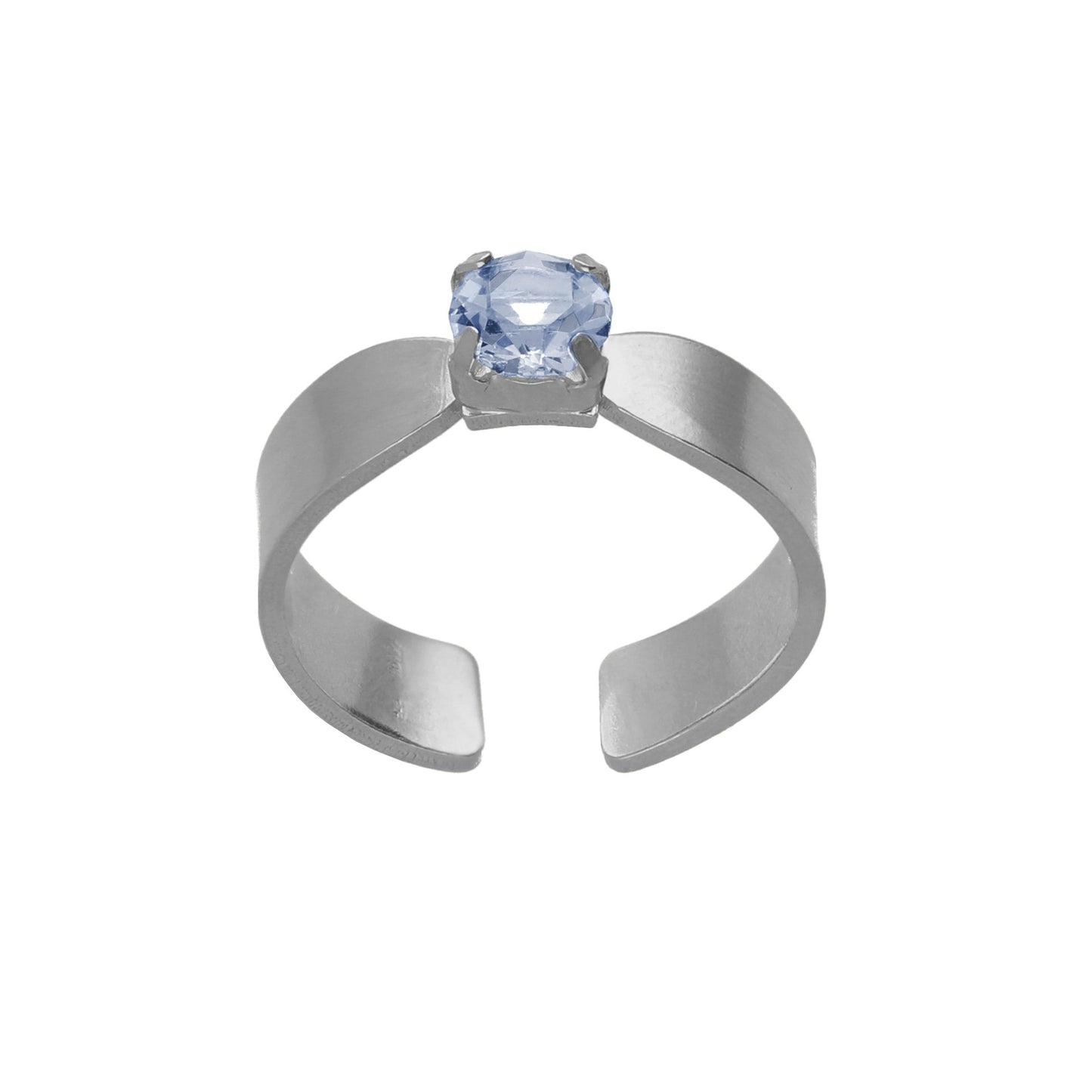 Anillo ajustable Alpina con cristal en Plata baño Rodio