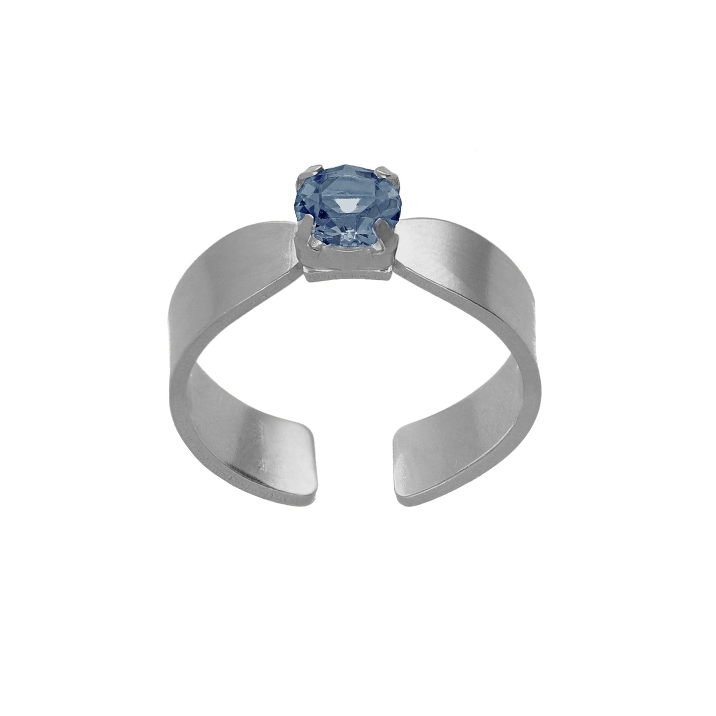 Anillo ajustable Alpina con cristal en Plata baño Rodio