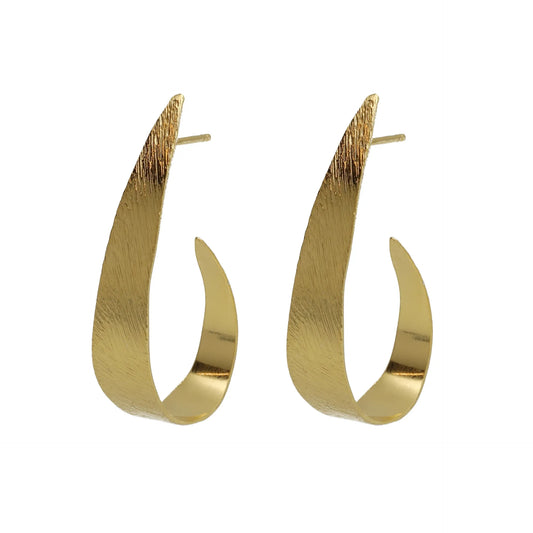 Pendientes aro Noise textura en Plata