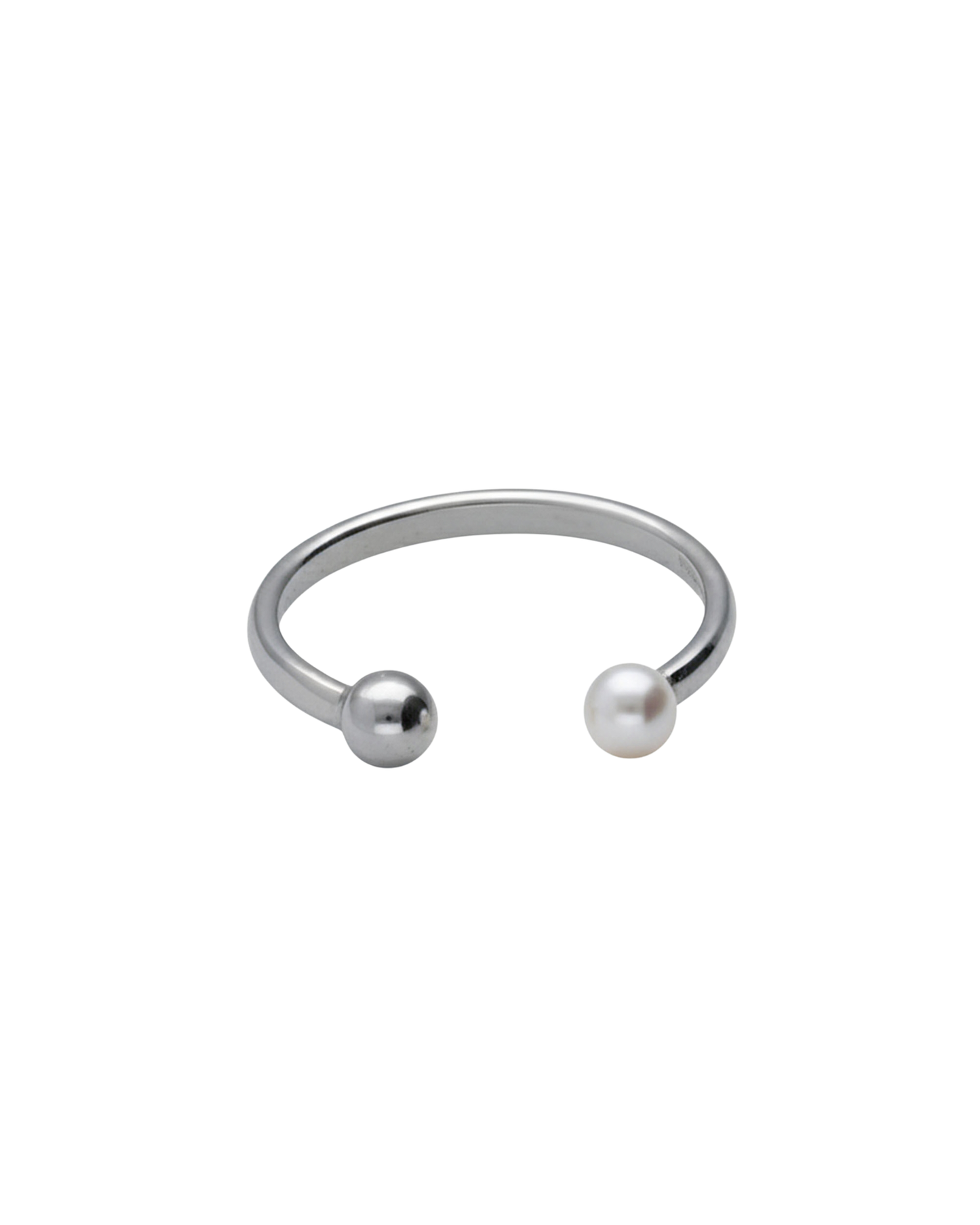 Anillo ajustable Sera con perla en Plata