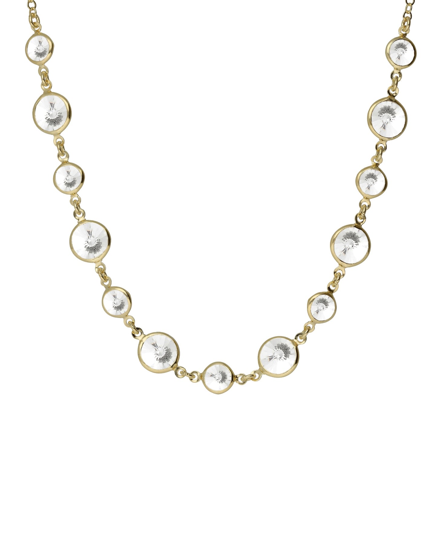 Collar corto círculo 7 y 9mm Lieve con cristal en Plata