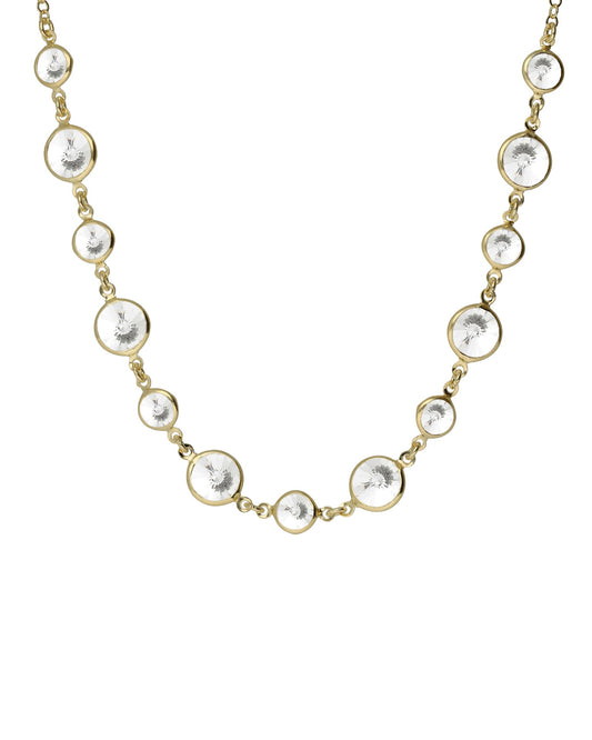 Collar corto círculo 7 y 9mm Lieve con cristal en Plata