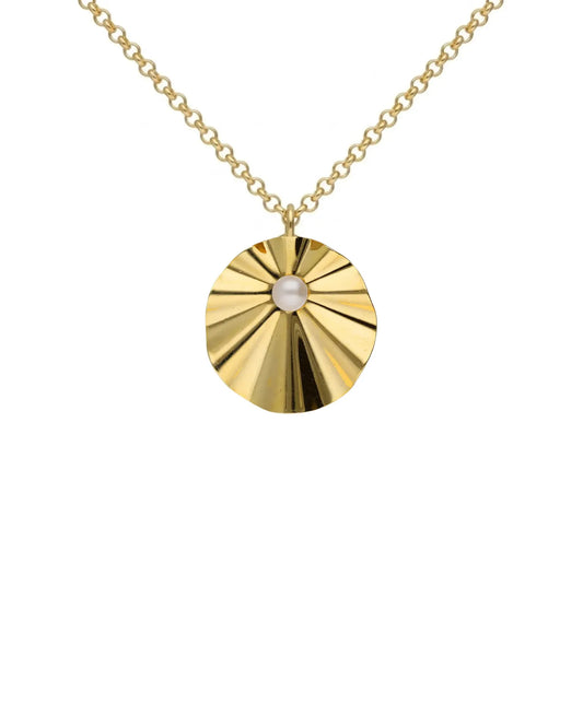 Collar corto círculo Alpina con perla en Plata
