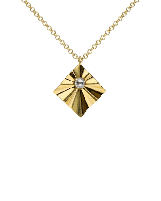 Collar corto rombo Alpina con cristal en Plata