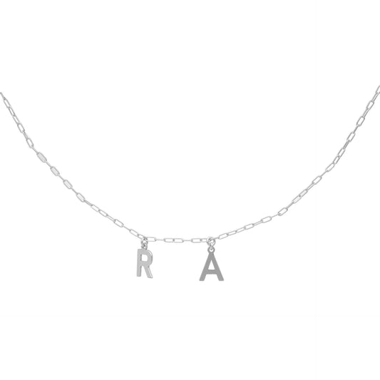 Collar personalizado de 2 letras en Plata