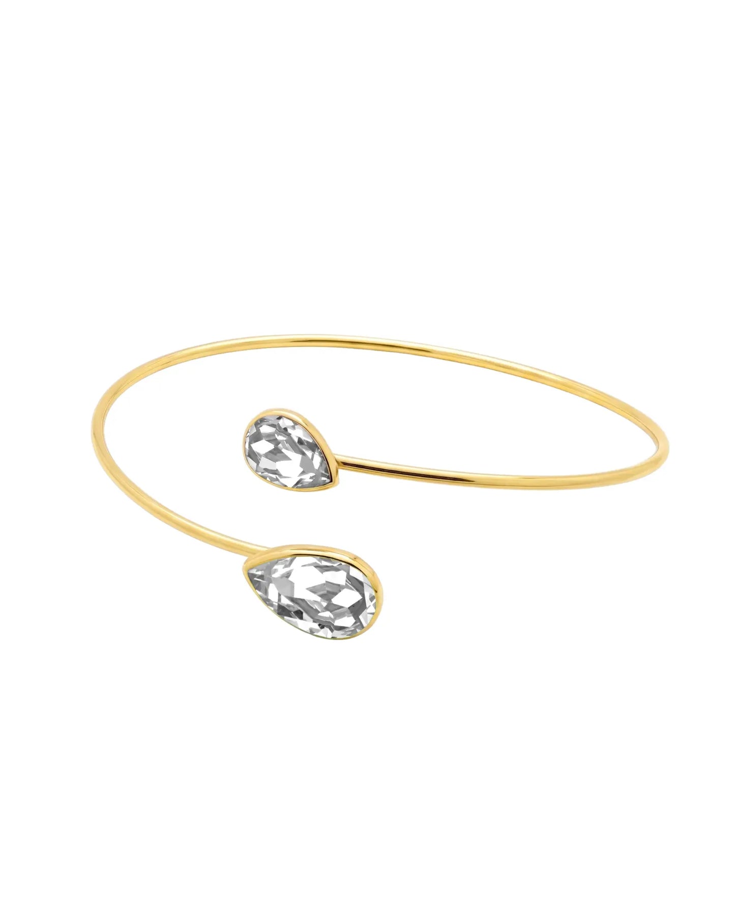 Brazalete Essential lágrima cristal en Plata baño Oro