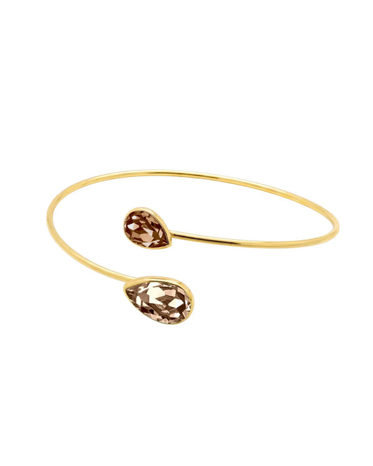 Brazalete Essential lágrima cristal en Plata baño Oro
