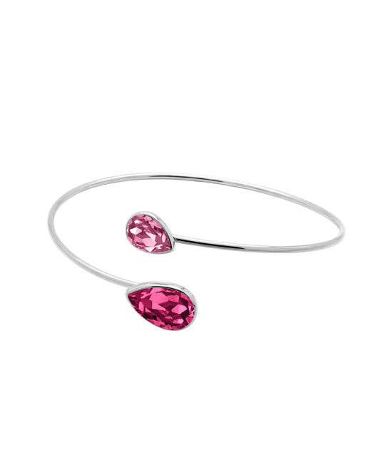 Brazalete Essential lágrima cristal en Plata baño rodio