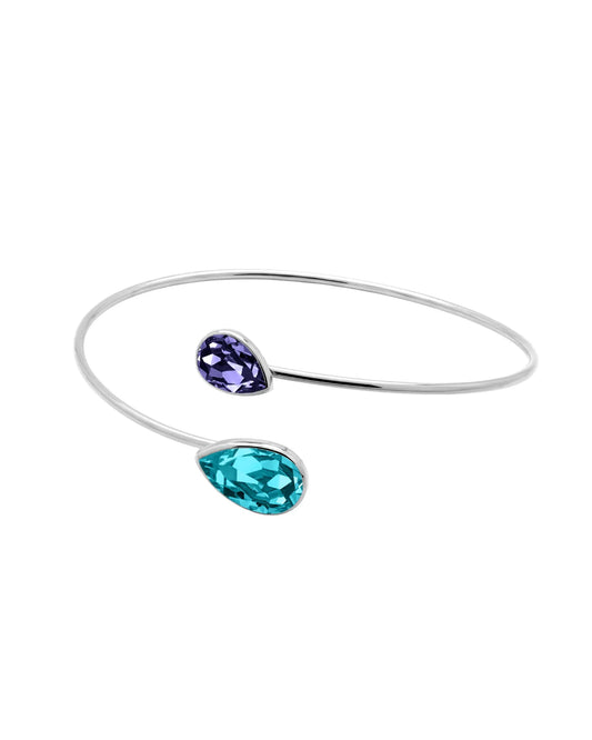 Brazalete Essential lágrima cristal en Plata baño rodio