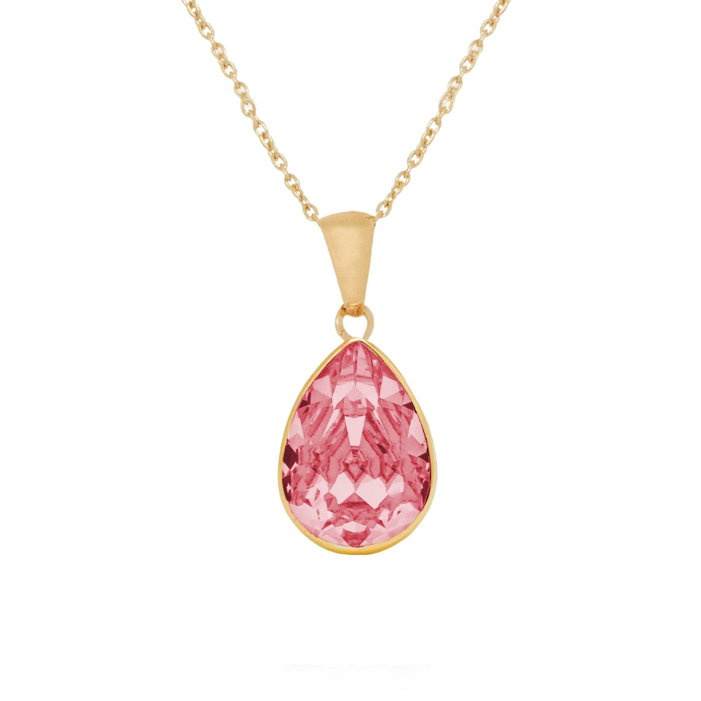 Collar corto Essential lágrima cristal en Plata baño Oro
