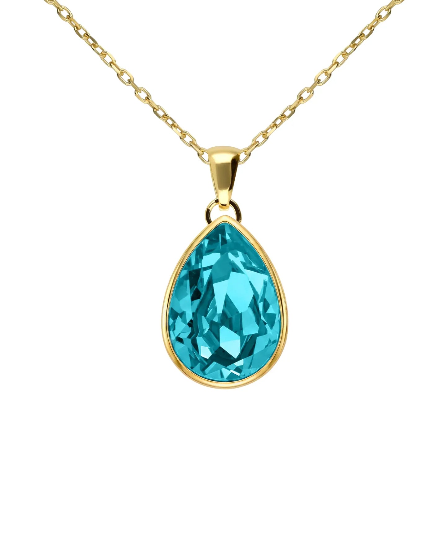 Collar corto Essential lágrima cristal en Plata baño Oro