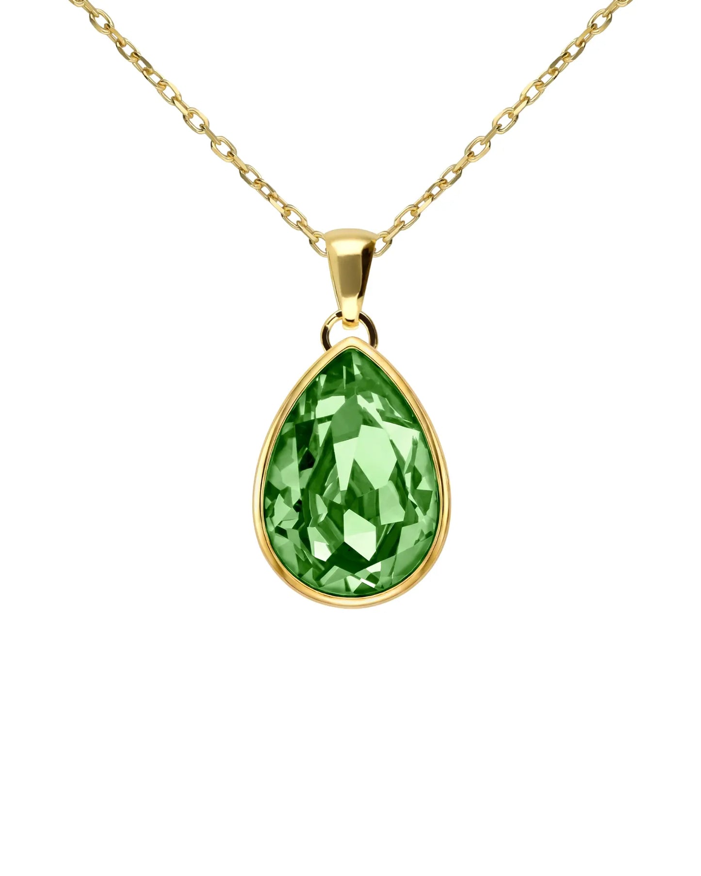 Collar corto Essential lágrima cristal en Plata baño Oro