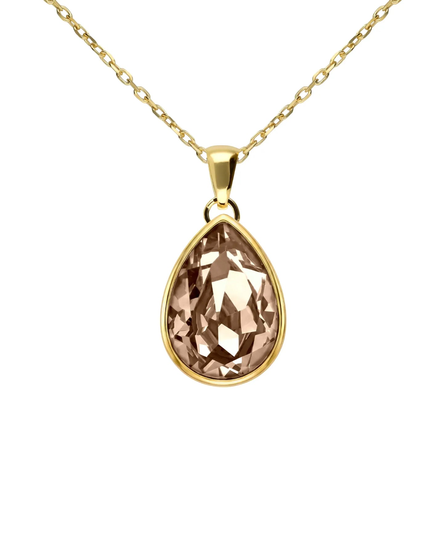 Collar corto Essential lágrima cristal en Plata baño Oro