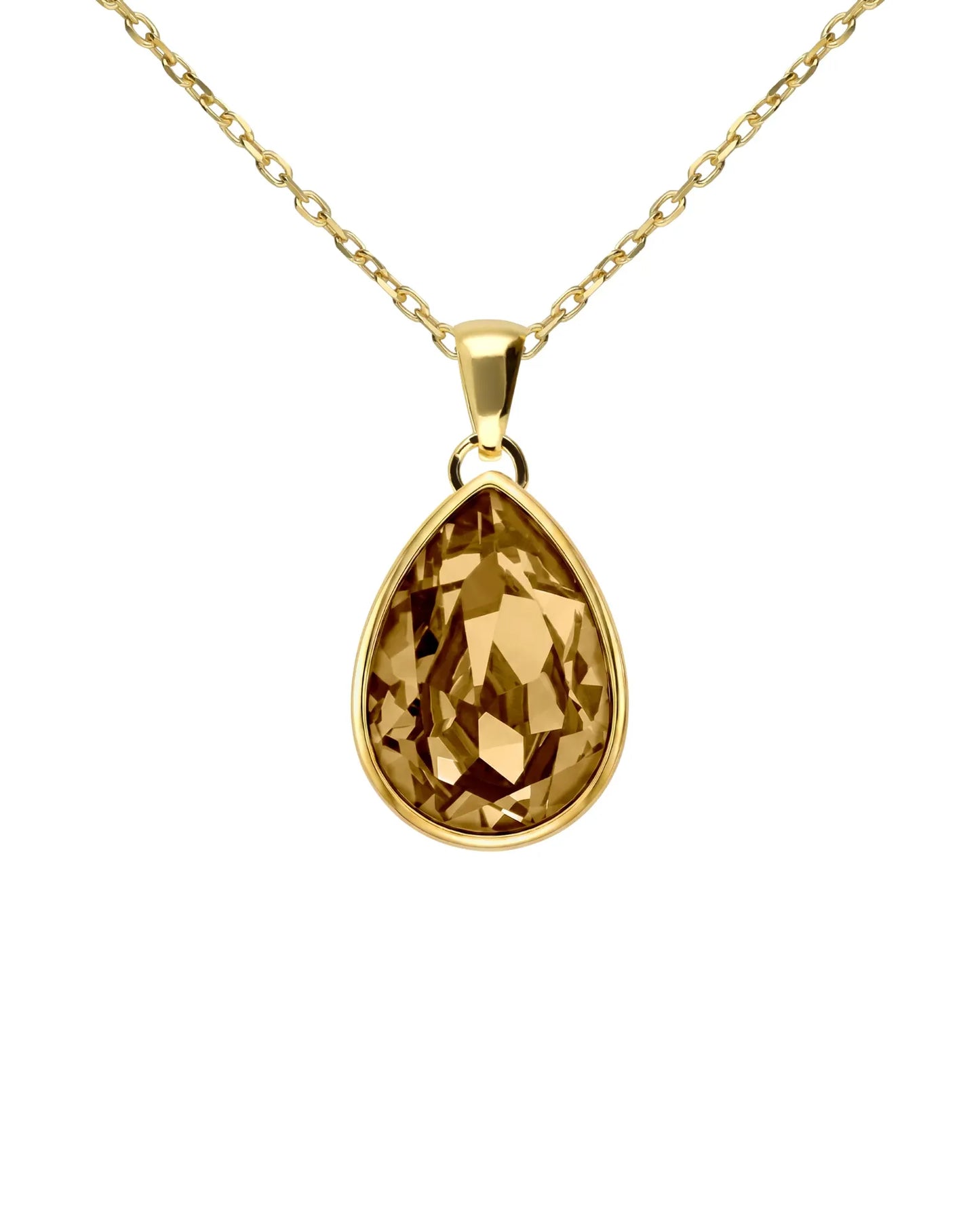 Collar corto Essential lágrima cristal en Plata baño Oro
