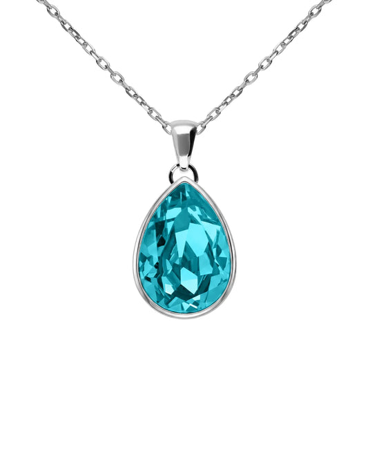 Collar corto Essential lágrima cristal en Plata baño rodio
